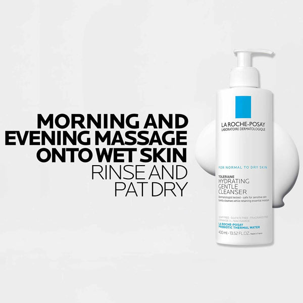 La Roche-Posay Toleriane Hydrating Gentle Face Cleanser, 200ml, Daily Face Wash for Dry Skin, Fragrance Free
