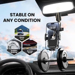 Phone Holders for Your Car, Rear View Mirror Phone Holder, 360° Rotating Car Phone Holder Mount Compatible with All 4"-7" iPhone and Android Cell Phones