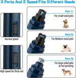 Casfuy 2-Speed Electric Rechargeable Pet Nail Trimmer for Small Medium Large Dogs & Cats, Dark Blue