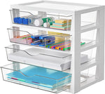 4-Tier Clear Desk Organizer for Office Supplies and Storage