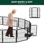 FXW Rollick Unleashed Dog Playpen for Indoor, Yard, RV Camping, 24 inch 8 Panels for Small and Puppy Dogs, Black│Patented