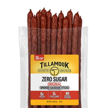 Tillamook Country Smoker Smoked Sausage, Zero Sugar, Original, 16 Ounce, 36 Count Meat Sticks