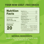 Freestyle Snacks Olive Snack Packs - Single Serve - Fresh Pitted Green Olives, Grown in Greece, All Natural, Non-GMO, Sugar-Free, Salty Snack - Variety
