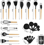 Silicone kitchen utensils set, 22-pc, non-stick, dishwasher safe, BPA free