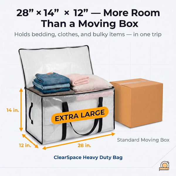 ClearSpace Heavy Duty Moving Bags for Storage and Organization