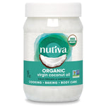 nutiva organic cold-pressed unrefined virgin coconut oil non-gmo sustainably farmed coconuts 15-ounce