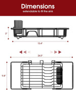 Sakugi Expandable Stainless Steel Dish Rack for Kitchen Sink