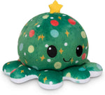TeeTurtle Reversible Octopus Plushie - 4-Inch Pink + Aqua Two-Sided Flip Plush Toy with Embroidered Details - Cute Mini Collectible Plush for Kids, Teens, and Adults
