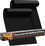Heavy Duty Oven Liners for Electric and Gas Ovens, 2 Pack, Black