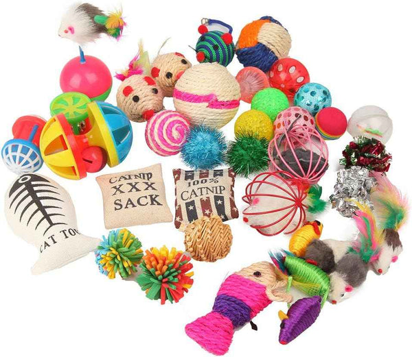 Fashion's Talk Cat Toys Variety Pack for Kitties - 20 Pieces - Multi-Color Interactive Catnip Toys