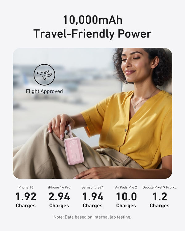 Anker Portable Charger, 10,000mAh 30W Power Bank, USB-C in and Out Fast Charging Battery Pack, Travel Essential Phone Power Bank, for iPhone 17/16, Galaxy and More (Black, 10000.00, Milliamp Hours)