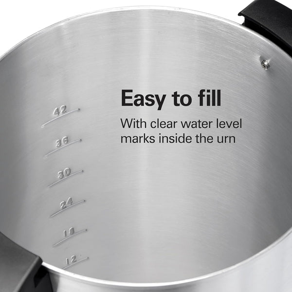 Hamilton Beach 45 Cup Coffee Urn and Hot Beverage Dispenser, Silver, Fast Brewing, Two-Way Dispensing