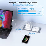 3 Pack 65W GaN Type C Wall Charger Block,6-Port Fast Charging Block,PD USB C Plug Adapter+QC Plug Compatible with Apple iPhone 17/17 Air/16E/16Pro Max/16Plus/16/15/14/13/12/11/XS Max,iPad Pro,AirPods