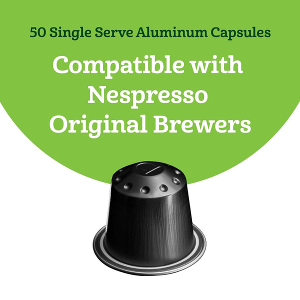 Amazon Fresh Espresso Dark Roast Aluminum Capsules for Nespresso Original Brewers