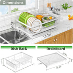Space-Saving Dish Drying Rack for Kitchen Counters, White
