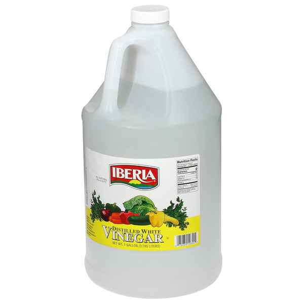 Iberia 1 Gallon All Natural Distilled White Vinegar, 5% Acidity for Cooking and Cleaning