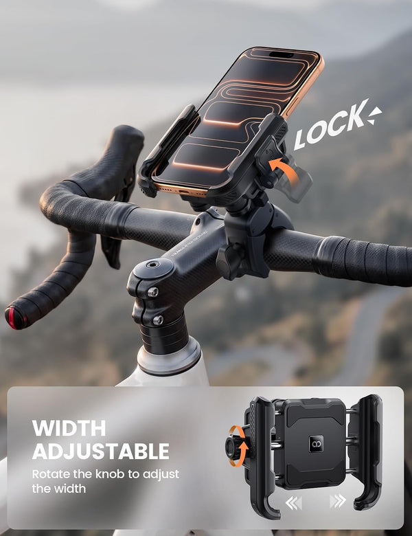 Lamicall Motorcycle Bike Phone Mount - [Upgrade Vibration Dampener] [Camera Friendly] Bike Phone Holder Handlebar Clamp, Bicycle Cell Phone Mount, iPhone 17 16 Pro Max, Galaxy S25 Ultra, 6-7.2" Phones