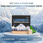 Larineco Remineralizing Gum with Nano Hydroxyapatite and Xylitol - Sugar-Free, Plastic-Free, Dye-Free - Mastic Mint, 36 Pieces