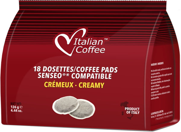 Italian Coffee Pads for Senseo Machines, 3 Flavors Mix, 54 Pads