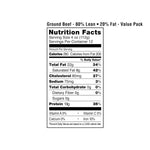Amazon Grocery, Ground Beef, 80% Lean/20% Fat, 3 lb (Pack of 3)