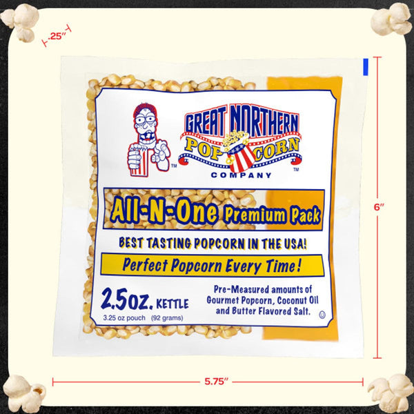 12-Count Pre-Measured Popcorn Packs for Popping Machines