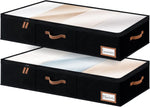 StorageWorks Large Under Bed Storage Containers with Handles and Label Holder, 2 Pack Ultra-thick Fabric Storage Bins
