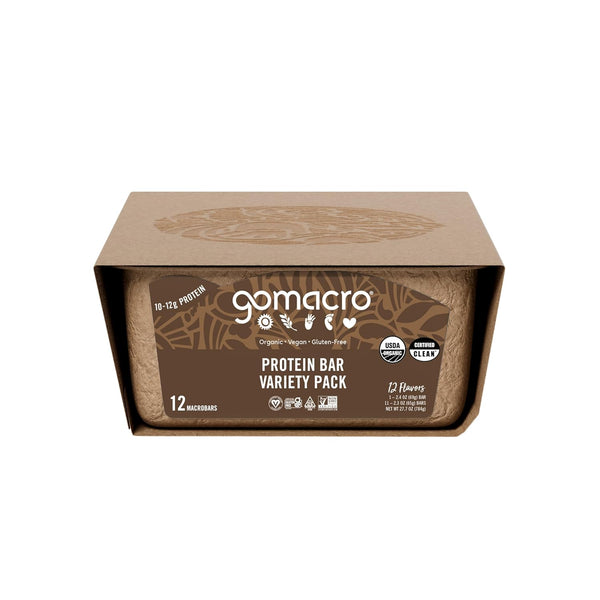 Organic Vegan Protein Bar Variety Pack 12 Count 2.3-2.4 Ounce Bars