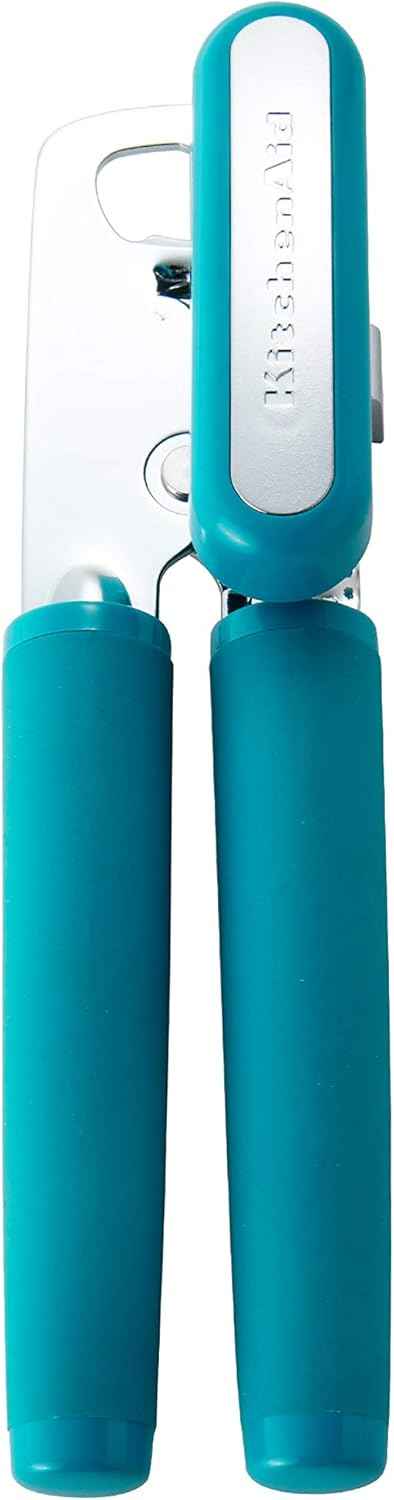 KitchenAid Classic Multifunction Can Opener and Bottle Opener Easy to Use, Razor Sharp Stainless Steel Cutting Wheel, Soft Ergonomic Handles, Black