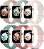 6 Pack Sport Bands Compatible with Apple Watch Band 38mm 40mm 41mm 42mm 44mm 45mm 49mm 46mm,Silicone Waterproof Strap for iWatch Apple Watch Series 11 10 9 Ultra 8 7 6 5 4 3 2 1 SE Women Men