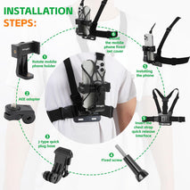 Phone Chest Mount Harness Strap Holder for Samsung iPhone