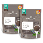 Navitas Organics USDA Organic Non GMO Superfood Chia Seeds 16oz Bag 15 Servings Omega 3 Fiber Minerals
