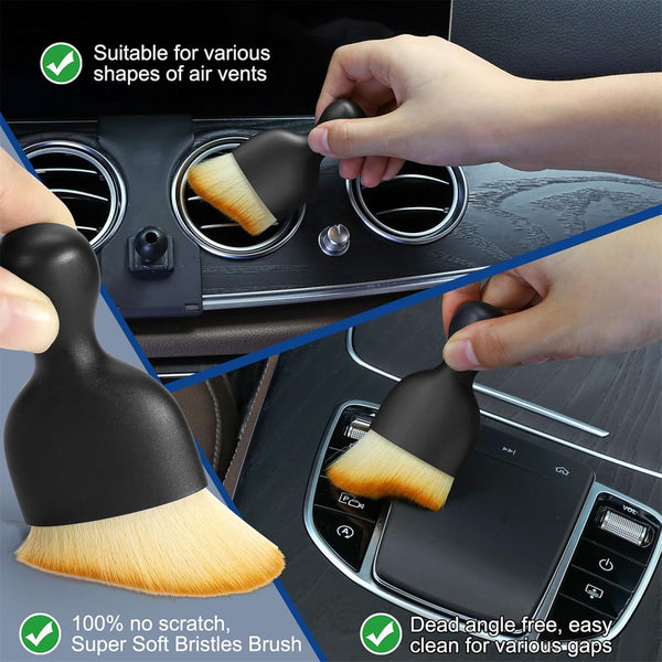 Car Interior Duster Detail Brush Cleaning Gel Kit with Soft Dash Vent Dusting Slime Putty Detailing Brushes for Auto, Truck, SUV, RV