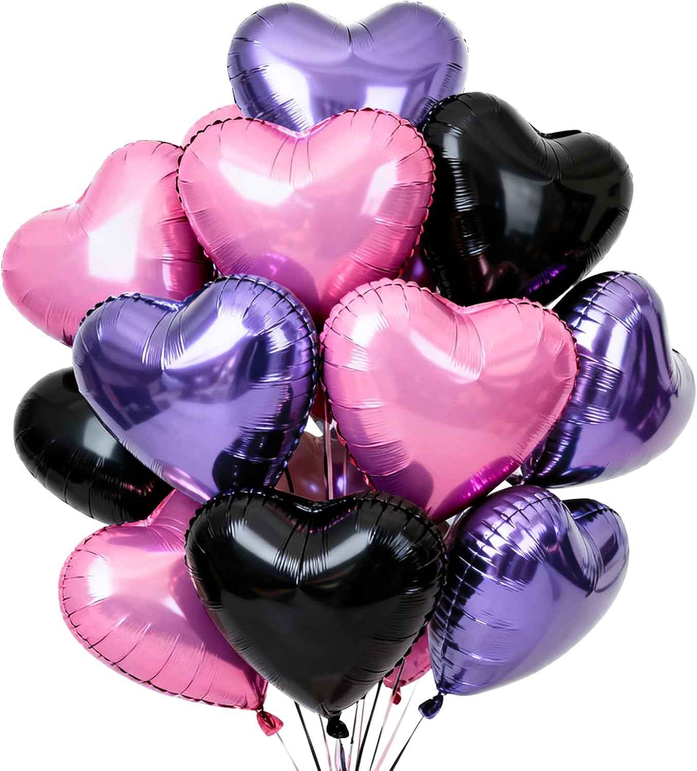 TONIFUL 30Pcs 18 Inch Red Heart Balloons Valentine’s Day Heart Shape Foil Mylar Balloons Decoration for Romantic Valentine's Day Wedding Bridal Shower Anniversary Engagement Party Supplies