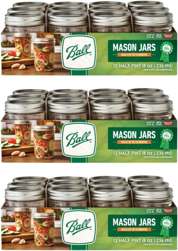 Ball Wide Mouth Glass Mason Jars with Lids and Bands, Used for Canning, Pickling, Juice, Jam, Jelly, Quart Size 32 Ounce (Pack of 2)