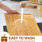 Extra Large Bamboo Cutting Board with Juice Groove and Handles for Kitchen