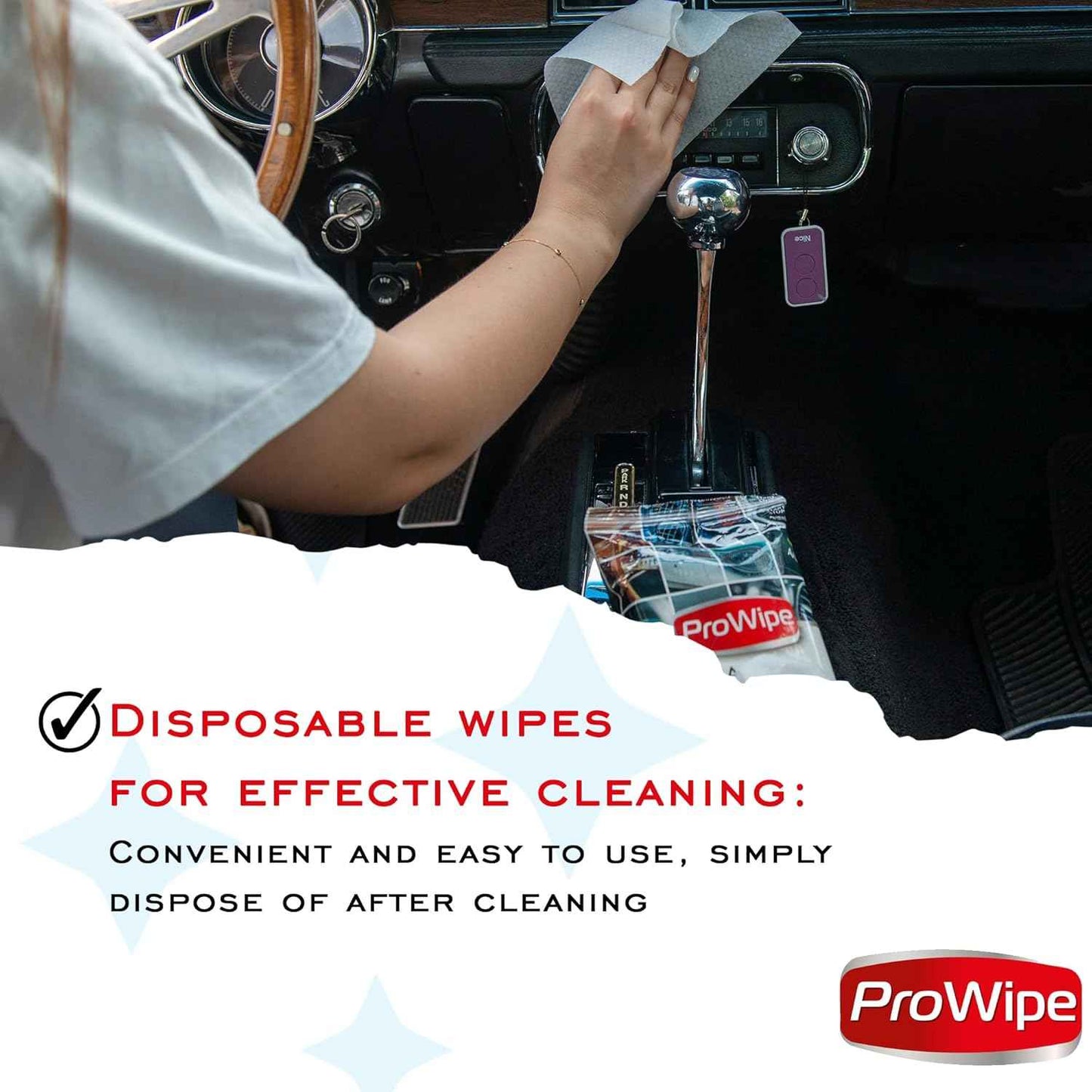 Car Cleaning Wipes - Car Interior Cleaner, Dashboard Cleaner, 1x40 Count Residue-Free Wipes for Interior Surfaces, From Dashboard to Leather Seats, Must Have Accessories
