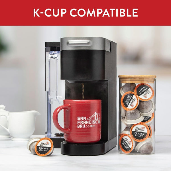 San Francisco Bay Dark Roast French Roast 80 ct single serve coffee pods commercially compostable k cup compatible