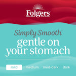 Folgers Simply Smooth, Mild Roast Ground Coffee, 27 Oz Canister, New Orleans Roasted