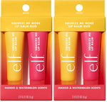 e.l.f. Squeeze Me More Lip Balm Duo, 2-Count, Mango and Watermelon, Vegan, Cruelty-Free, Hyaluronic Acid