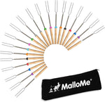 MalloMe Smores Sticks for Fire Pit Long - Marshmallow Roasting Sticks Smores Kit - Smore Skewers Hot Dog Fork Campfire Cooking Equipment, Camping Essentials S'mores Gear Outdoor Accessories 32" 5 Pack