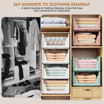SNSLXH 5 Pack Stackable Closet Storage Basket, Multifunctional & Foldable Closet Organizer for Bathroom Kitchen Laundry Room Wardrobe Storage, Space-Saving Clothes Storage Drawer Organizer, White
