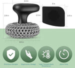 Purgreat Cast Iron Scrubber | Dish Scrub Brush | 316 Cleaner Chainmail Scrubber for Cast Iron Pan Skillet Cleaner - Dish Scouring Pad Dishwasher Safe Cleaning Kit, Black 02