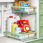 2-Tier Under Sink Organizer for Kitchen and Bathroom Storage