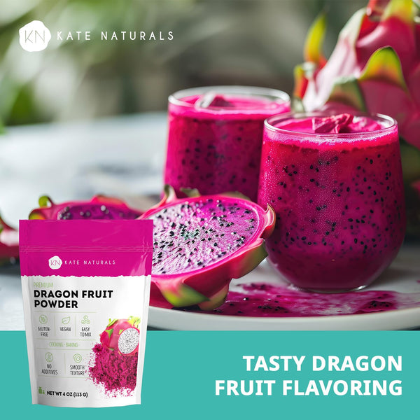 Kate Naturals Dragon Fruit Powder for Baking and Drinks