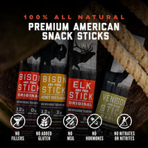 ICON Meats Snack Sticks Sampler, 24 Pack, Assorted Bison, Elk, Venison & Pork