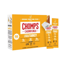 Chomps Snack Size Original Turkey Jerky Meat Sticks, 0.5 Oz, Pack of 24