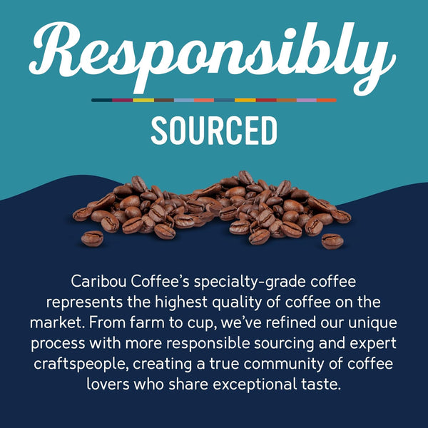 Caribou Coffee, Medium Roast Ground Coffee, 20 Ounce Bag, 100% Arabica, Rainforest Alliance Certified