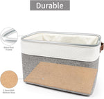 Large Fabric Storage Bins for Shelves 3 Pack Grey and White
