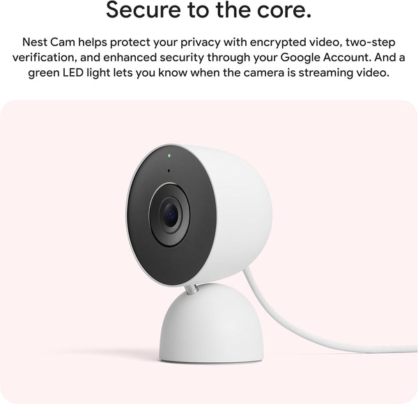 google nest cam indoor wired 3rd gen 2k video night vision 2 way audio works with google home device 2025 model hazel
