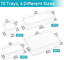 10-piece makeup drawer organizer set with clear plastic trays